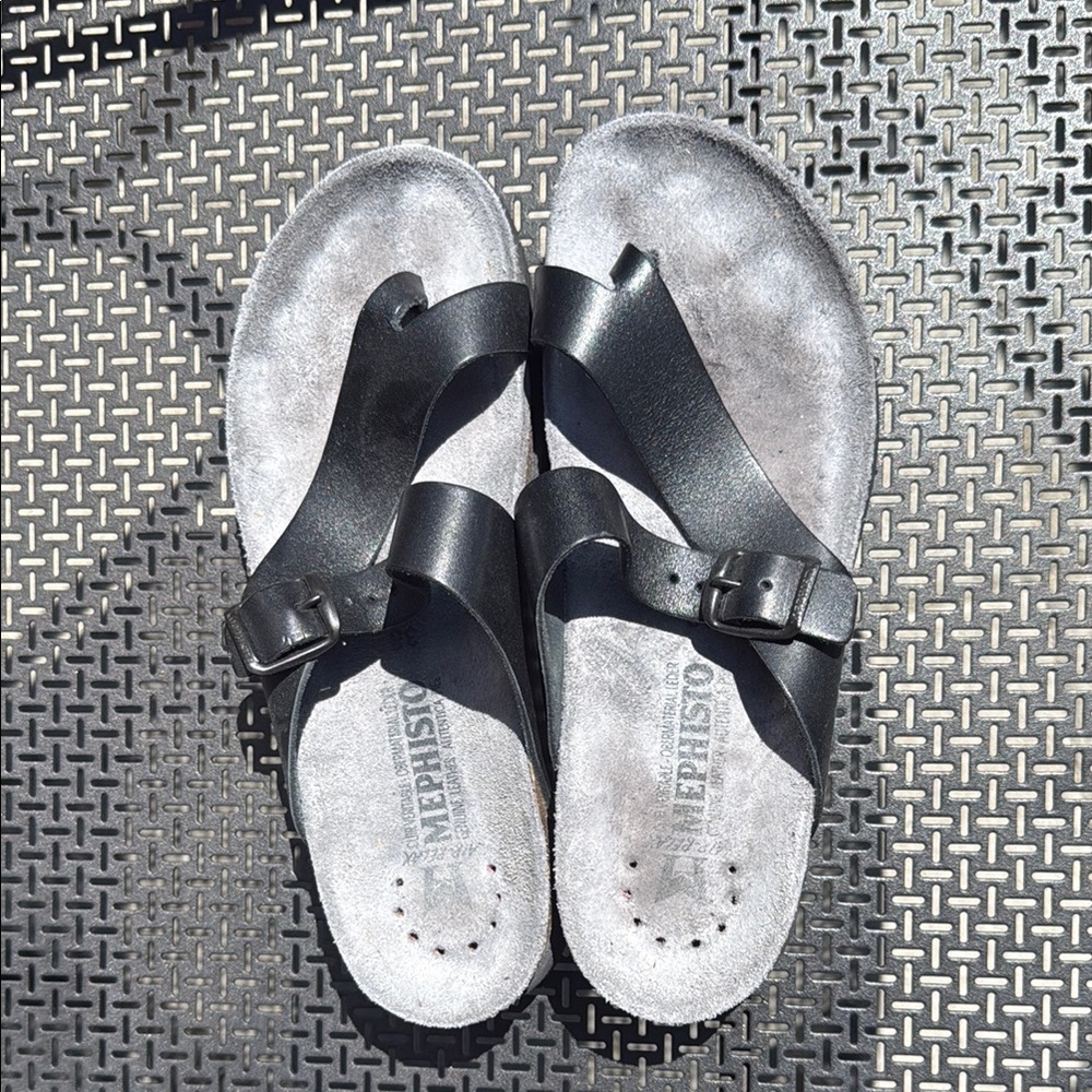 Mephisto Charcoal Gray Sandals